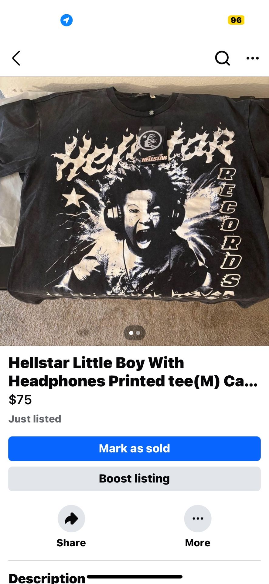 Hellstar Little Boy With Headphones Printed Shirt