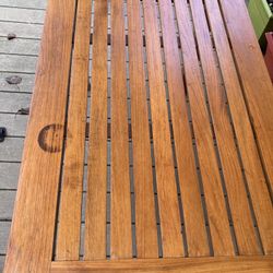 Teak Table With Glass Top