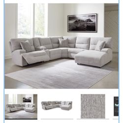 Acklen Place Next-Gen Nuvella Performance Fabric Dual Power Reclining Modular Sectional with Chaise