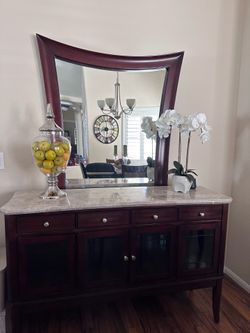 Solid wood buffet with mirror