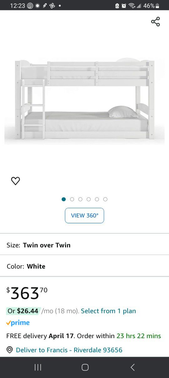 Bunk Bed Twin Over Twin *NEW