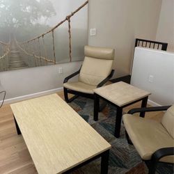 Ashley Wilder Faux Travertine Top Coffee Table and Side Table