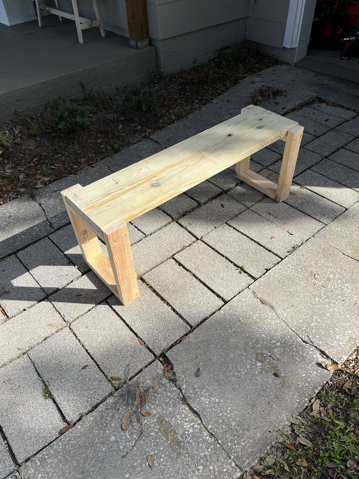 4 Foot Long Sold Wood Bench American Made