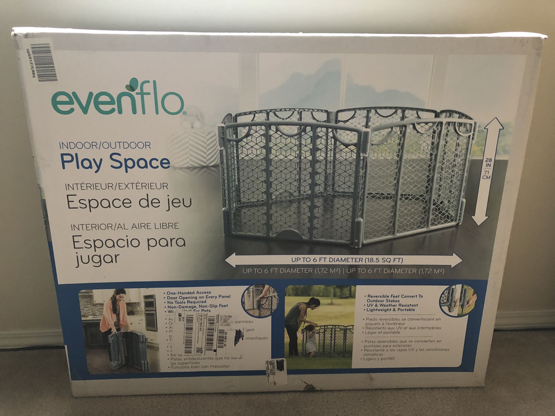 Two Evenflo Indoor/Outdoor Play Spaces