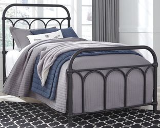 BLACK METAL BED FRAME