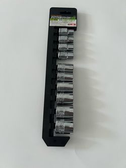 PITTSBURGH PRO 1/2 in. Drive SAE High-Visibility Socket Set, 10-Piece