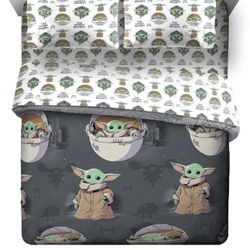 Disney Mandalorian The Child 5 Piece Queen Bed Set