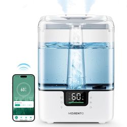 Smart Humidifiers for Bedroom Large Room Home, 6L Cool Mist Top Fill Humidifier with Essential Oil Diffuser, Smart App & Voice Control, for Nursery & 