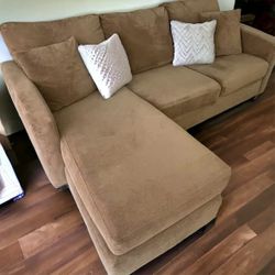 Beige Modern 88” Sectional Sofa with Reversible Chaise