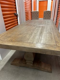 Large Rustic Wood Trestle Dining Set