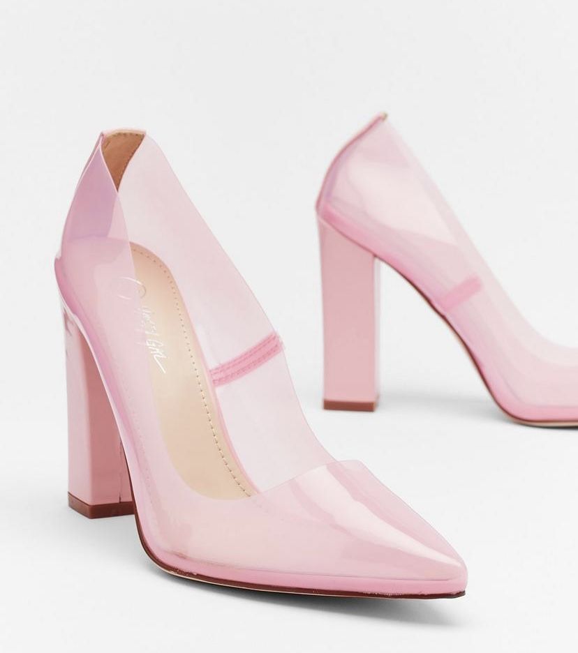 Clear Pink Heels