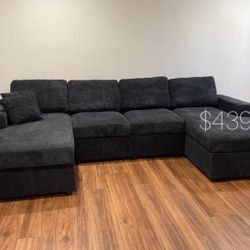 $439 No Tax Corduroy  U-Shaped Sectional Sofa 
