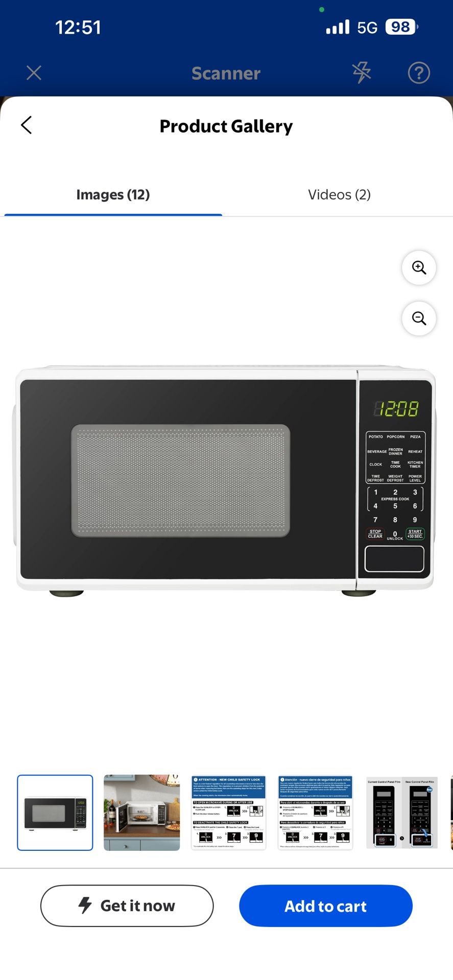 Mainstays 0.7 Cu ft Countertop Microwave Oven, 700 Watts, White