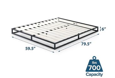ZINUS Joseph 6 inch Metal Platform Bed Frame, Mattress Foundation, Wood Slat Support, No Box Spring Needed, Sturdy Steel Structure, Queen