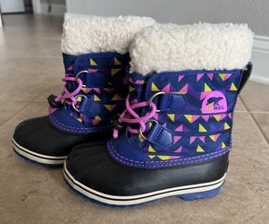 Sorel Yoot Pac Geometric Nylon Waterproof Boots Girls Kids Size 12