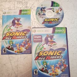 Sonic Free Riders Microsoft Xbox 360 Kinect Game Complete Excellent Condition 