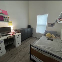 Twin bed with trundle and two new mattresses