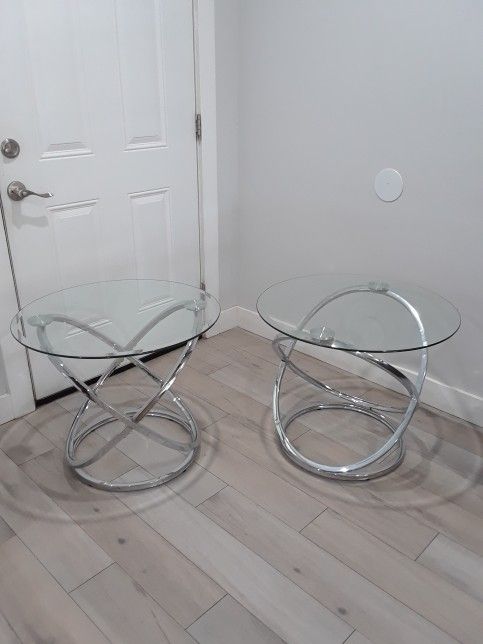 2 Side Tables / End Tables 26W X 21.5 H Inches