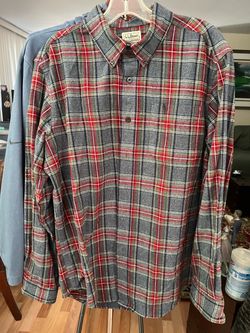 L.L. Bean Plaid Flannel Pullover Shirt