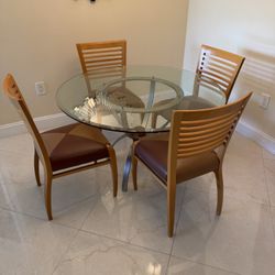 Glass Dining Table Plus 4 Chairs