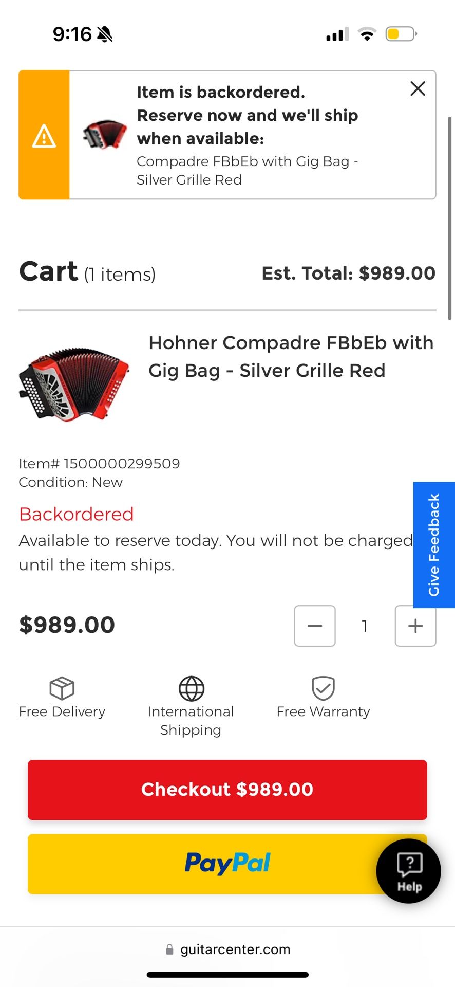Accordion Honner Compadre