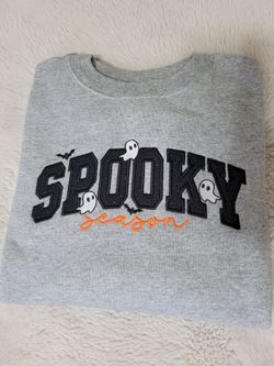 Kids Spooky Season Embroidered Crewneck