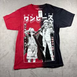 Ripple Junction One Piece Luffy Law Split Dye Men’s M Red/Black NWT #10A