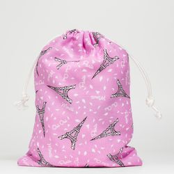 Paris Birthday Shower Fabric Gift Bags, Set of 10