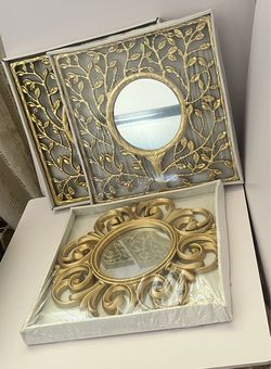 3 Pack Gold Sunburst Mirrors For Wall Decor