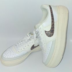 NIKE COURT VISION ALTA Leopard Platform White/Bone Retro 80s Women's Size 10 Excellent Condition