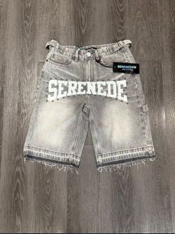 Serenede Denim Shorts with Studded Logo