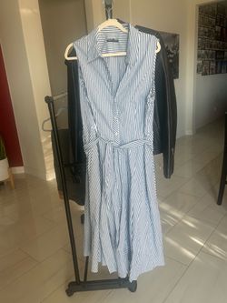 Tommy Hilfiger Sleeveless Striped Shirt Dress with Belt