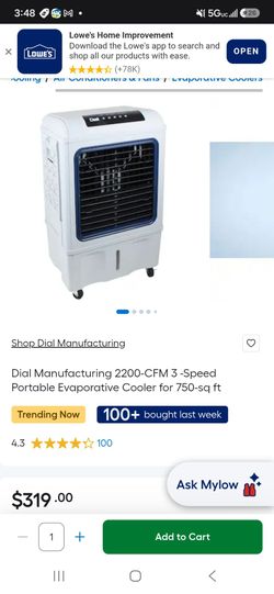 Dial evaporative cooler