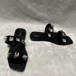 Steven by Steve Madden black Aleena silver studded Sandals size 7