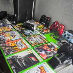 ✅️ XBOX 360 + 5 Controllers + 14 Games + Kinect + Cables