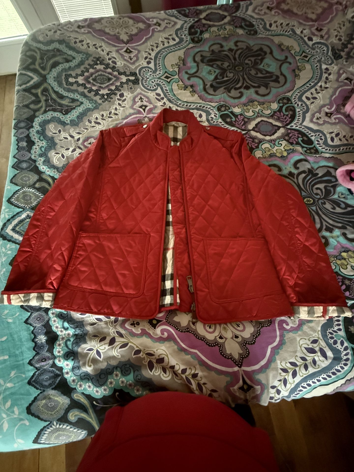 Burberry Brit Quilted Jacket – Red – XL – Like New