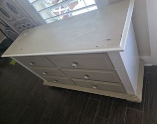 White and beige dresser
