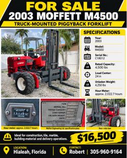2003 Moffett M4500 Piggyback Forklift