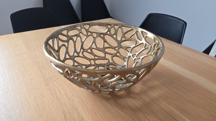 Decorative Metal Openwork Centerpiece Bowl
