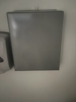 Qty 2 stainless-steel commercial wall-mounted paper towel dispensers.