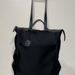 Cole Haan Grand Series Convertible Backpack Tote Handbag Nylon/Leather Black