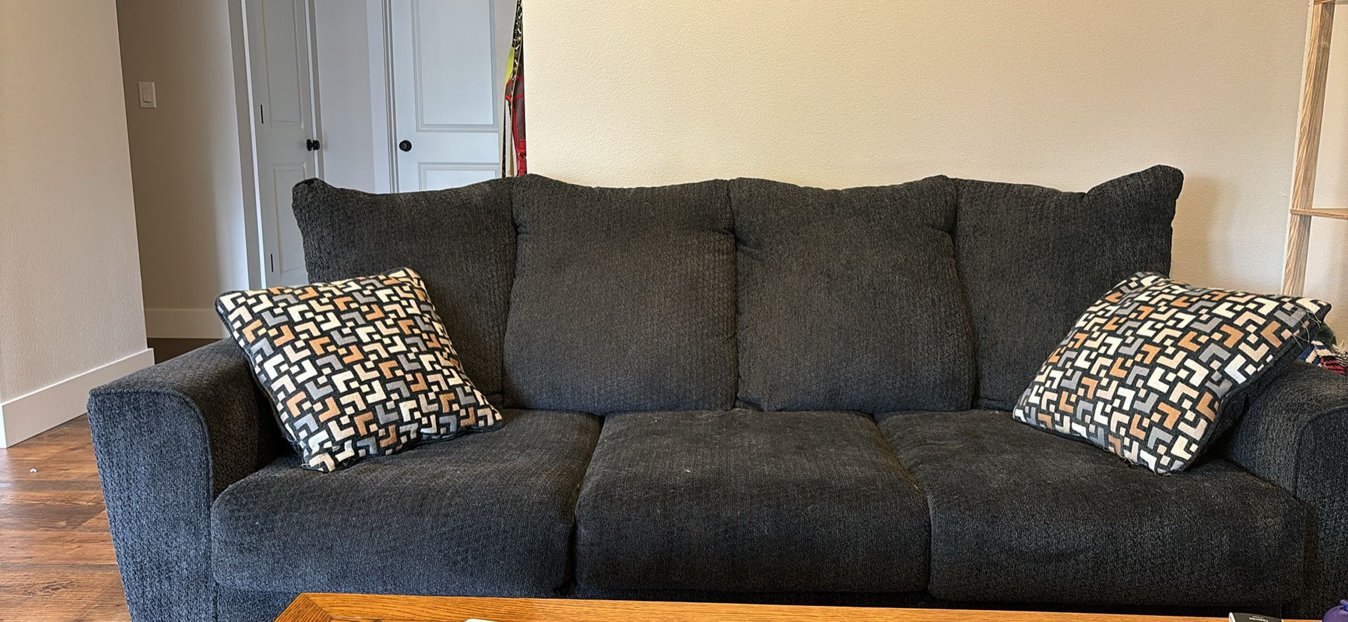 Black Loveseat and Couch