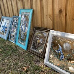 Resin Broken Fire Glass Pictures Art 