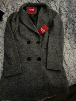 Non Stop Gray Double-Breasted Wool Coat