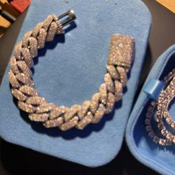 Lab Diamond Moissanite 16MM Cuban Link Bracelet