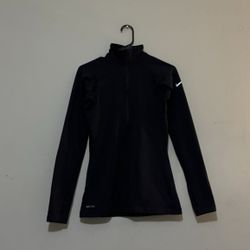 Nike Pro Womens Black Half Zip Pullover Long Sleeve Dri Fit Athletic Sweatshirt