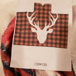 Hooded Holiday Deer Blanket 