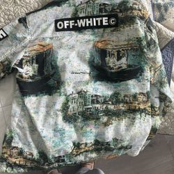 Men’s Large Rare Off White Rain Coat