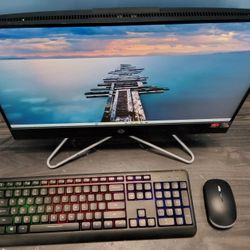 HP 22" Touchscreen All-in-One Desktop, Ryzen 3 3250U, 8GB RAM, 1TB HDD, Black, Windows 11