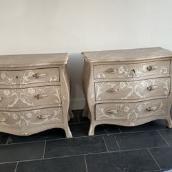 Two Grey Wood Dressers